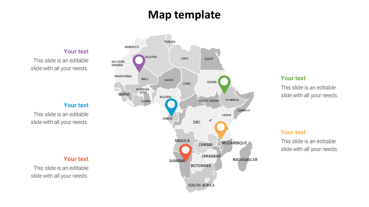 Best Map Template PowerPoint Presentation Slide Design